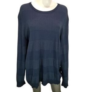 Tasso Elba Women's Navy Blue Striped Sweater, Size: XXL, New